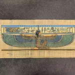 Sidera Vault Authentic Imported Egyptian Papyrus Art - Isis Goddess (Ancient Egyptian Divine Protection Symbol, 36.6”x16.9”, Handmade, Limited Quantity)