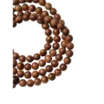 Sidera Vault Handmade Indian Old Mountain Sandalwood Mala Beads - 0.31" (8mm) Diameter, 108 Beads, Artisanal Polished Spiritual Bracelet - Image 4