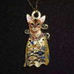 Custom Pet Portrait Necklace - Handcrafted Brass with Cold Enamel | Unique Personalized Pet Jewelry by Sidera Vault