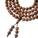 Sidera Vault Handmade Indian Old Mountain Sandalwood Mala Beads - 0.31" (8mm) Diameter, 108 Beads, Artisanal Polished Spiritual Bracelet - Image 3