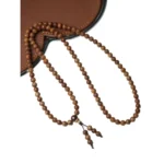 Sidera Vault Handmade Indian Old Mountain Sandalwood Mala Beads - 0.24" (6mm) Diameter, 108 Beads, Artisanal Polished Spiritual Bracelet - Image 2