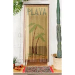 Sidera Vault Handmade Bohemian Bamboo Curtain - 35.43"x78.74", Playa Palm Tree Design, Artisanal Room Divider - Image 4