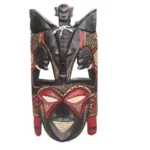 Sidera Vault Artisan Handcrafted Kenyan Maasai Large Mask - 15.75” Mahogany Wood, Traditional Tribal Design, Limited Edition.